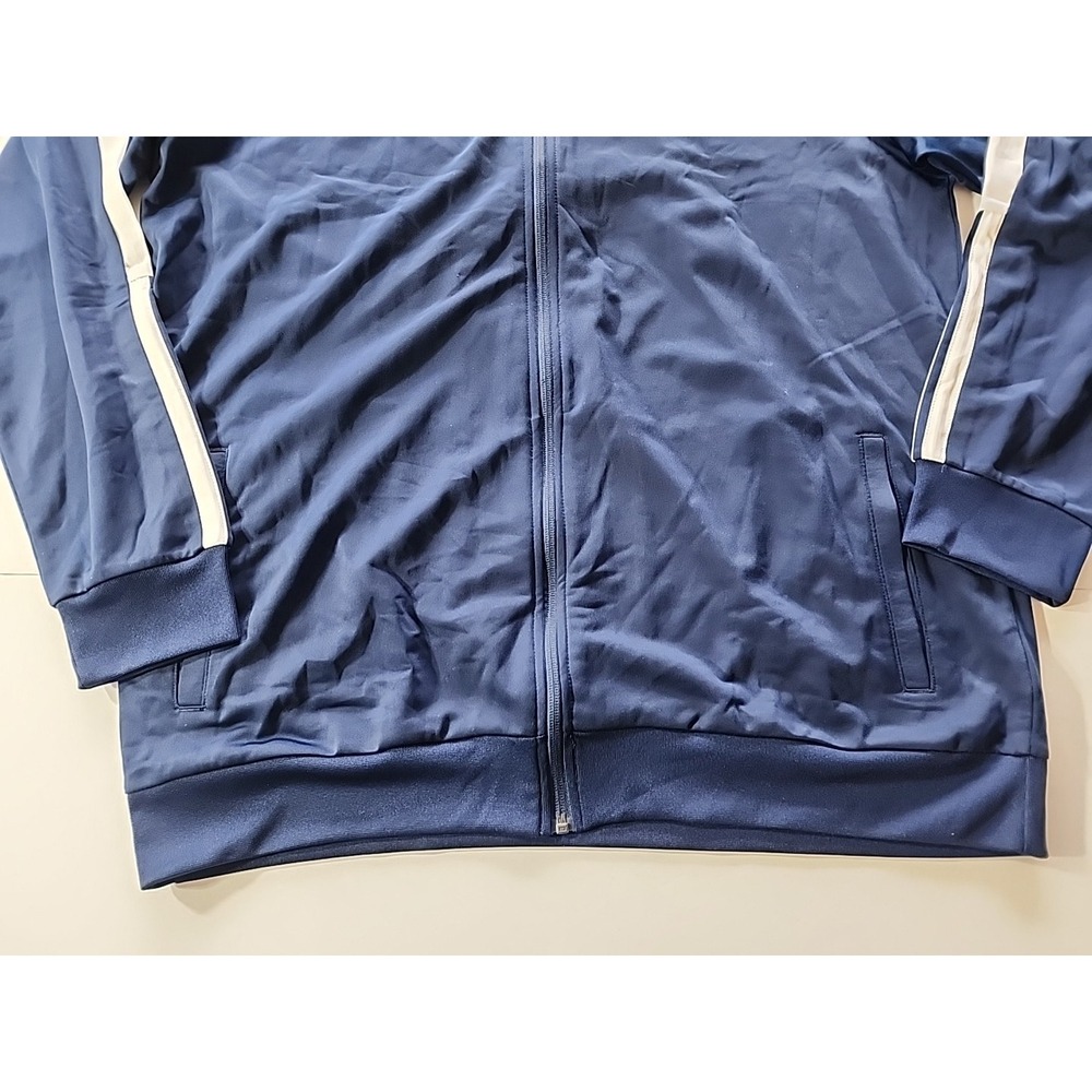 adidas Men's XLT 3-Stripes Colorblock Track Jacket Navy Blue White JL8597 NWT - Picture 5 of 12